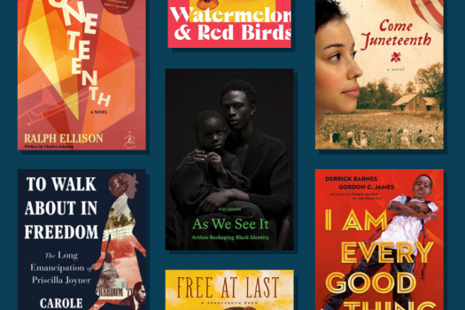 Collage of book covers about Juneteenth